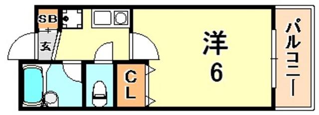 エクセレント坂田(1K/3階)の間取り写真
