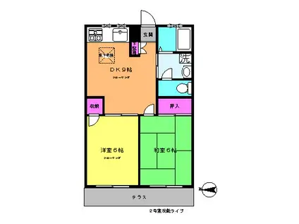 サンフォーレストIII(2DK/1階)の間取り写真