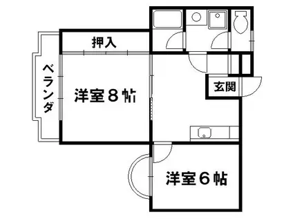サンハイツ小栗栖II(2LDK/3階)の間取り写真