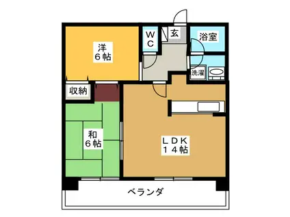 グランドゥール(2LDK/1階)の間取り写真