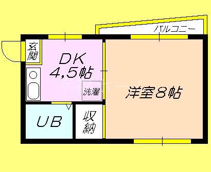 ラビスタ新森(1DK/4階)の間取り写真