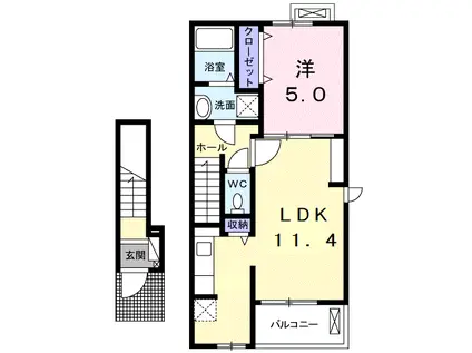 BEST HOUSE III A(1LDK/2階)の間取り写真