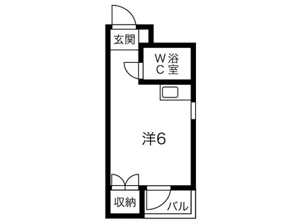 ラ・メゾンパシフィック芳野(ワンルーム/2階)の間取り写真