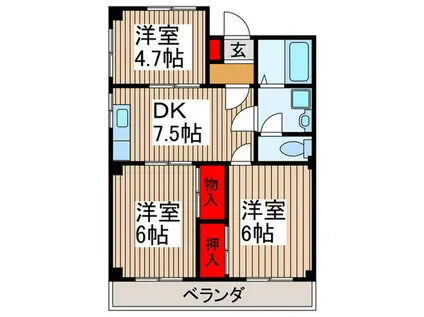 第7池田マンション(3DK/3階)の間取り写真