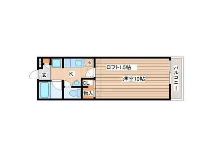 フェアリーS(1K/1階)の間取り写真