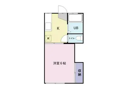 横山ハイツ(1K/2階)の間取り写真