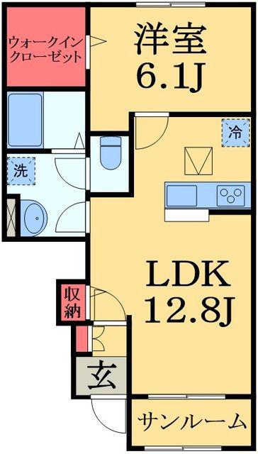 キャトル・セゾンⅠ(1LDK/1階)の間取り写真