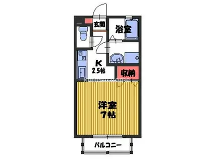 SUNNY MOON(1K/1階)の間取り写真