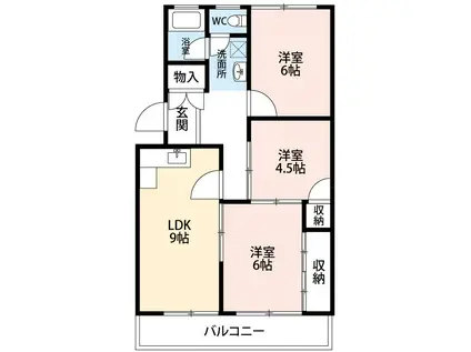 永光マンション(3LDK/5階)の間取り写真