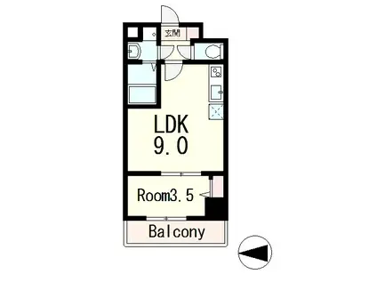 ALTA石山ビュー(1LDK/8階)の間取り写真