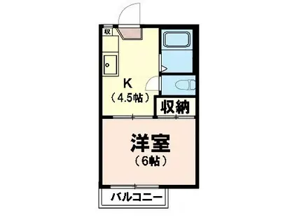 レピナール(1K/2階)の間取り写真