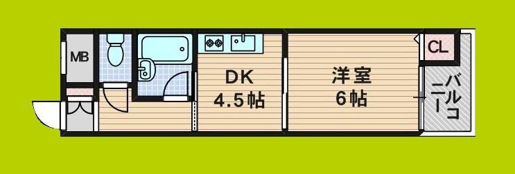 エクトI(1DK/3階)の間取り写真