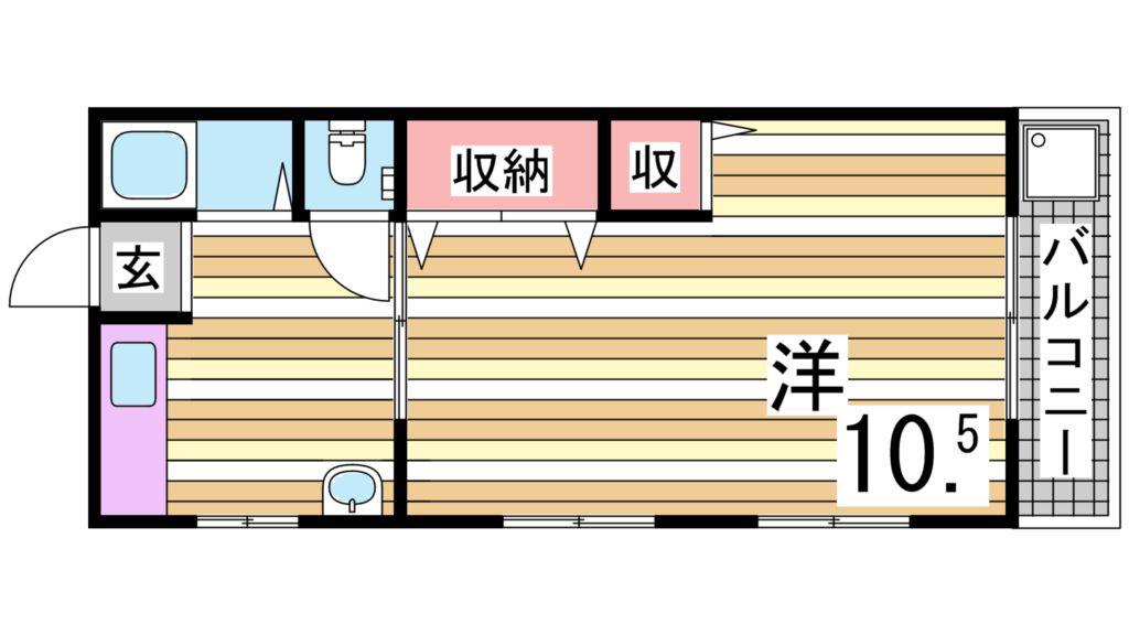 フォルテ鈴蘭台(1K/1階)の間取り写真