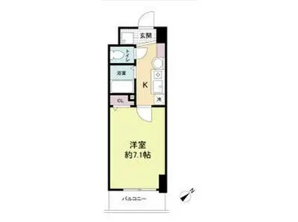 エスリードコート難波ウエスト(1K/3階)の間取り写真