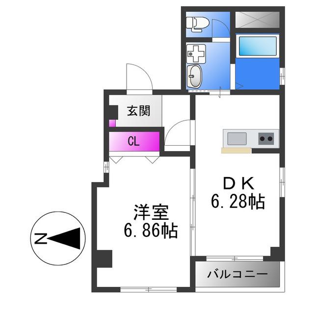 FRONTIEA FIELD(1DK/2階)の間取り写真
