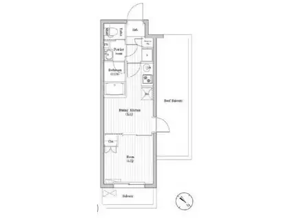 ハーモニーレジデンス山手巣鴨ザ・ガーデン(1DK/4階)の間取り写真