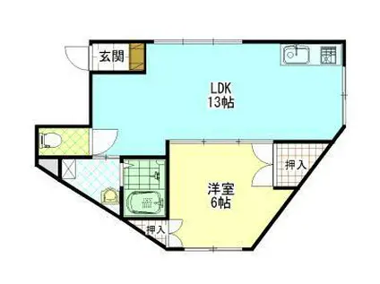 バグースDJ(1LDK/2階)の間取り写真