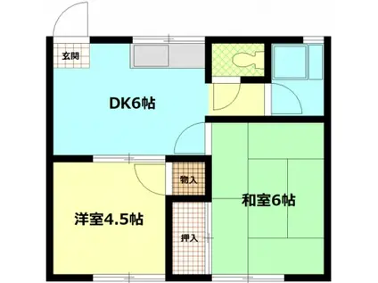 内海ハイツ(2DK/1階)の間取り写真