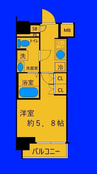 クレヴィスタ横浜(1K/10階)の間取り写真