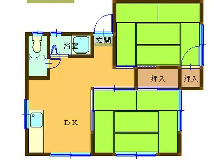 大平コーポ9427(2DK/1階)の間取り写真
