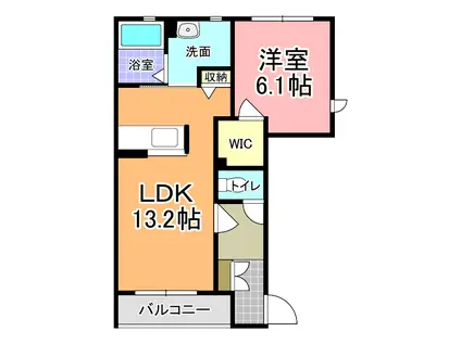 エフシャルム III(1LDK/1階)の間取り写真