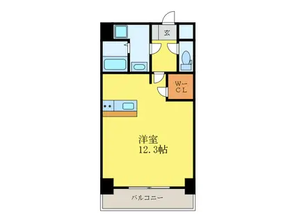 ラヴィーナス西船場(1K/5階)の間取り写真