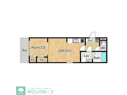 ジーメゾン八千代エスト(1LDK/1階)の間取り写真