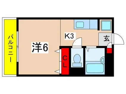 第2百合サロン(1K/2階)の間取り写真