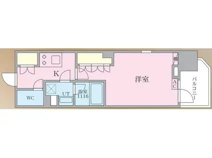 エヌズパークレジデンス新宿御苑(1K/8階)の間取り写真