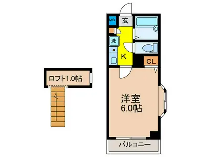 オアーゼK(1K/3階)の間取り写真