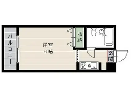 ルート中央ビル(ワンルーム/4階)の間取り写真