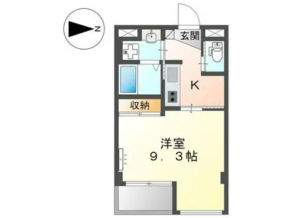 キアーズII(1K/2階)の間取り写真