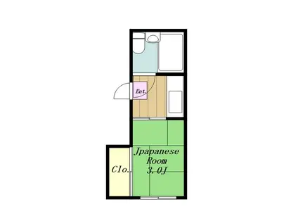 アゼリアコート平尾A棟(1K/3階)の間取り写真