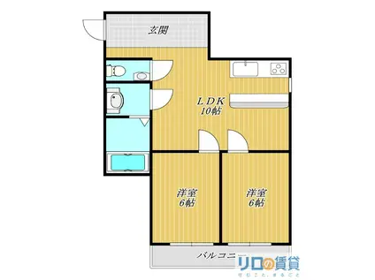 チサンマンション第2新大阪(2LDK/11階)の間取り写真