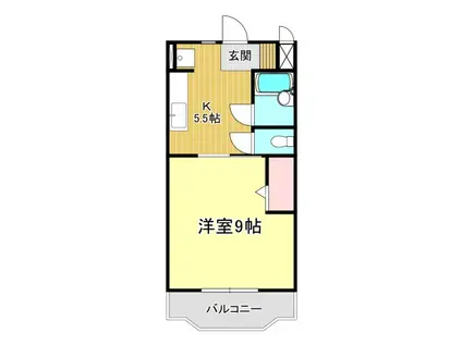 メゾンフィルライト(1DK/2階)の間取り写真