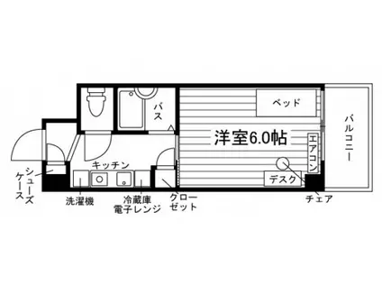 ペペルモコシュッド(1K/1階)の間取り写真