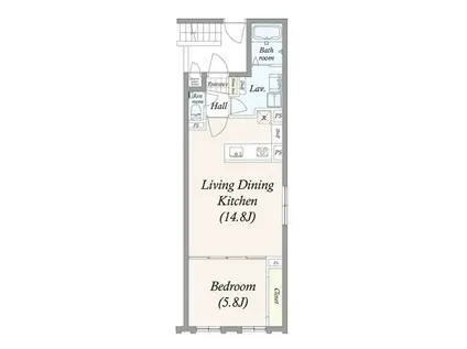 GRAN PASEO三宿II(1LDK/3階)の間取り写真