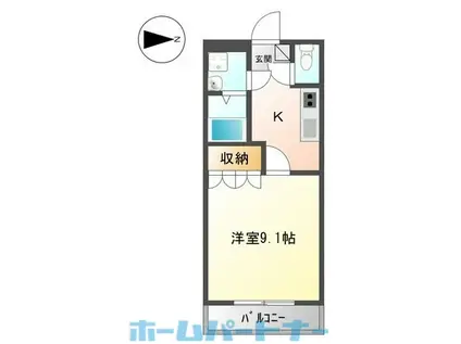 ポラリスシャイン(1K/2階)の間取り写真