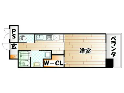 キャトルセゾン中井(1K/4階)の間取り写真