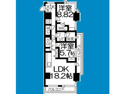 AREX丸の内(2LDK/7階)の間取り写真