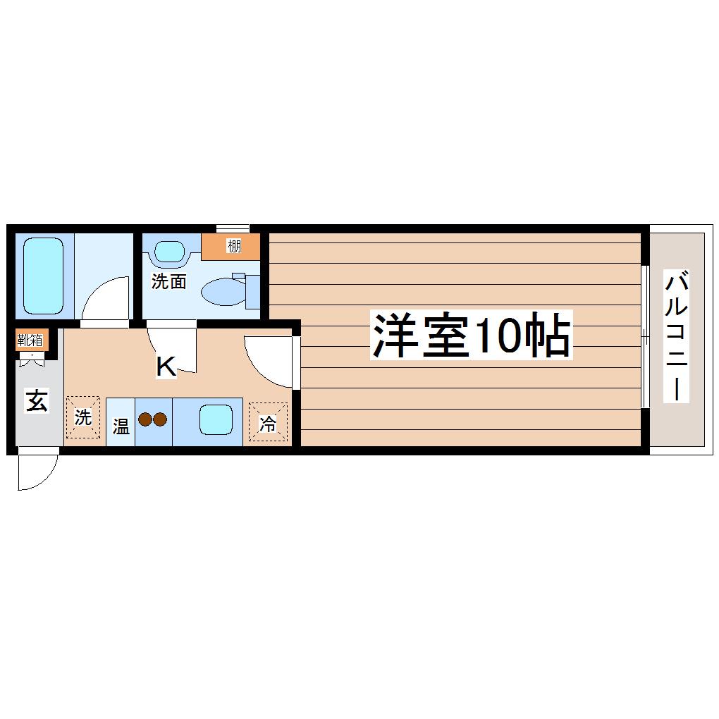 パレット(1K/2階)の間取り写真