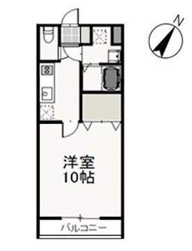 VERDE大供(1K/3階)の間取り写真