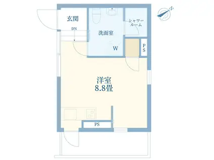 FILO三軒茶屋(ワンルーム/1階)の間取り写真