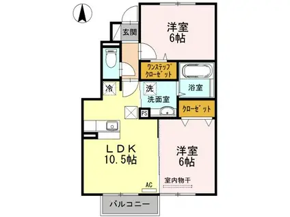 CLOVER TEA-KH(2LDK/1階)の間取り写真