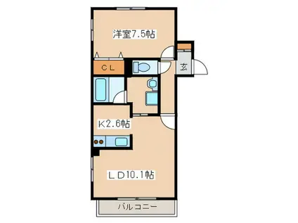 ブランシェメゾン2812(1LDK/2階)の間取り写真