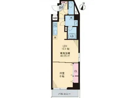 ハーモニーヒルズ瑞江(1LDK/4階)の間取り写真