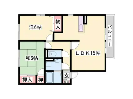 グランコート(2LDK/2階)の間取り写真