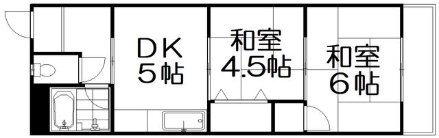 エレガンスシティ(2DK/3階)の間取り写真