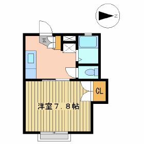 フレグランスK(1K/1階)の間取り写真