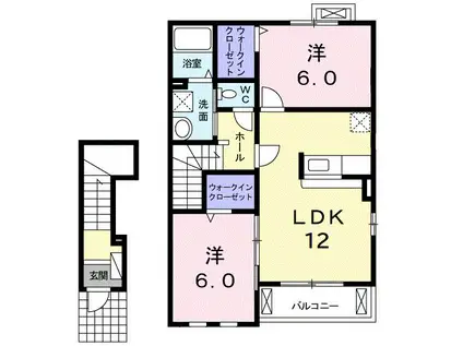 JR中央本線 土岐市駅 徒歩26分 2階建 築14年(2LDK/2階)の間取り写真